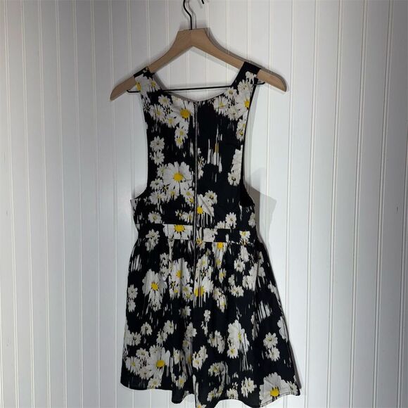 Wet Seal Daisy Floral Mini Dress Y2K Black White Yellow Sleeveless Zip Back S - Picture 2 of 6